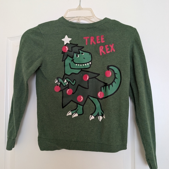 Green Dinosaur Christmas Sweater - Picture 1 of 5